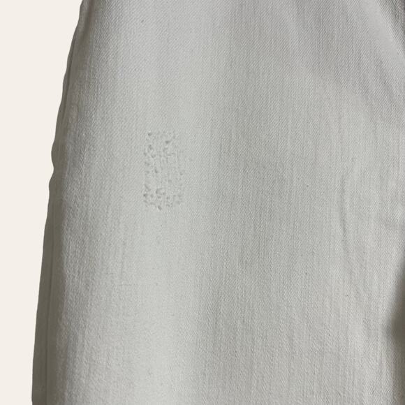 Spanx White Ripped Raw Hem Pull-On Denim Skinny Jean Jeggings Size M - Picture 5 of 9
